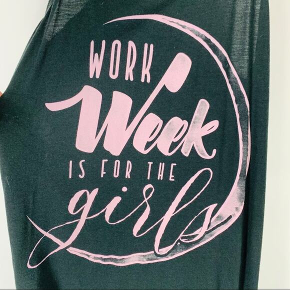 Black Pink Work Week Tank Dress Crescent Moon Small Pajamas - Picture 5 of 8